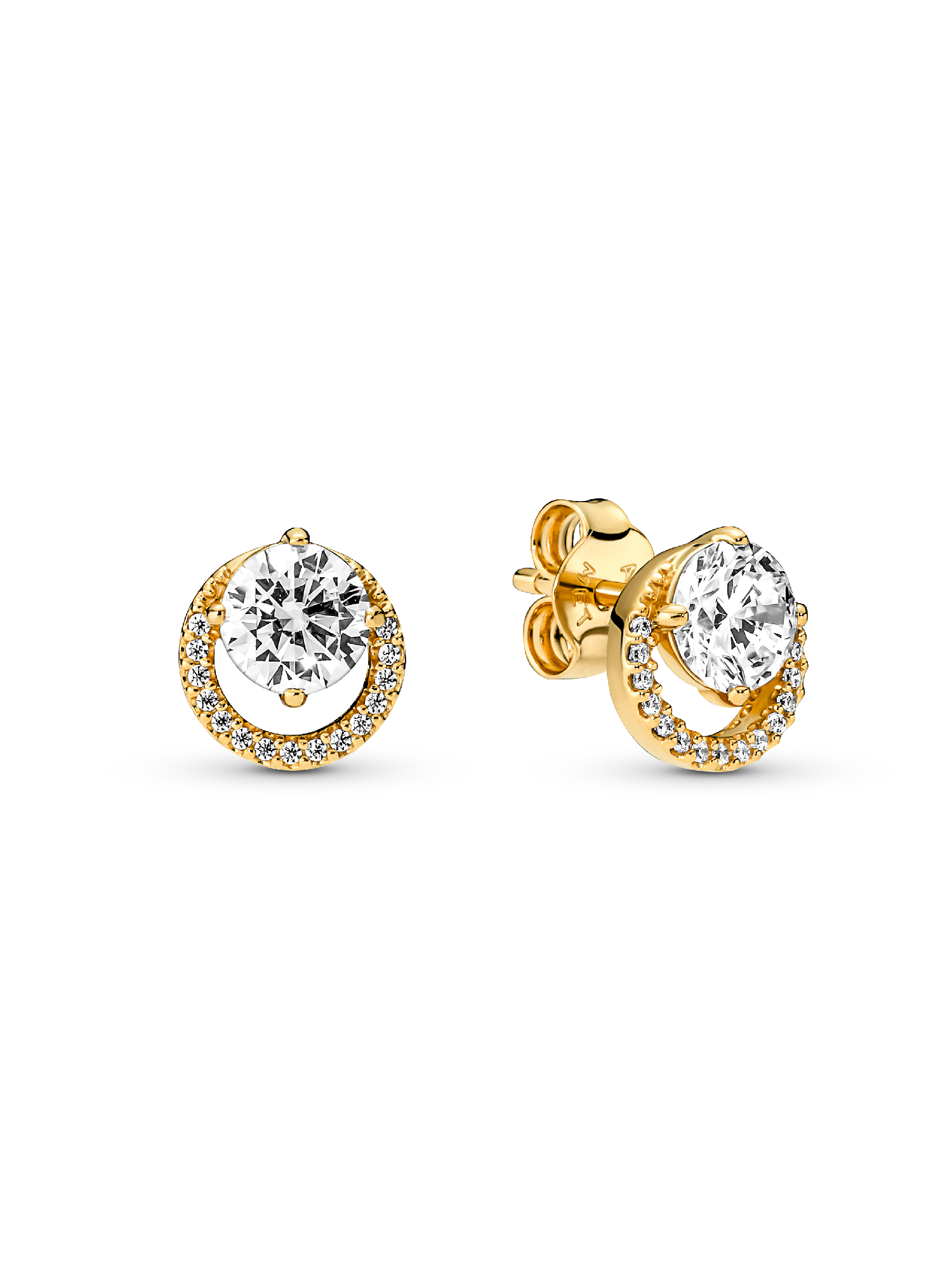 Sparkling Round Halo Stud Earrings