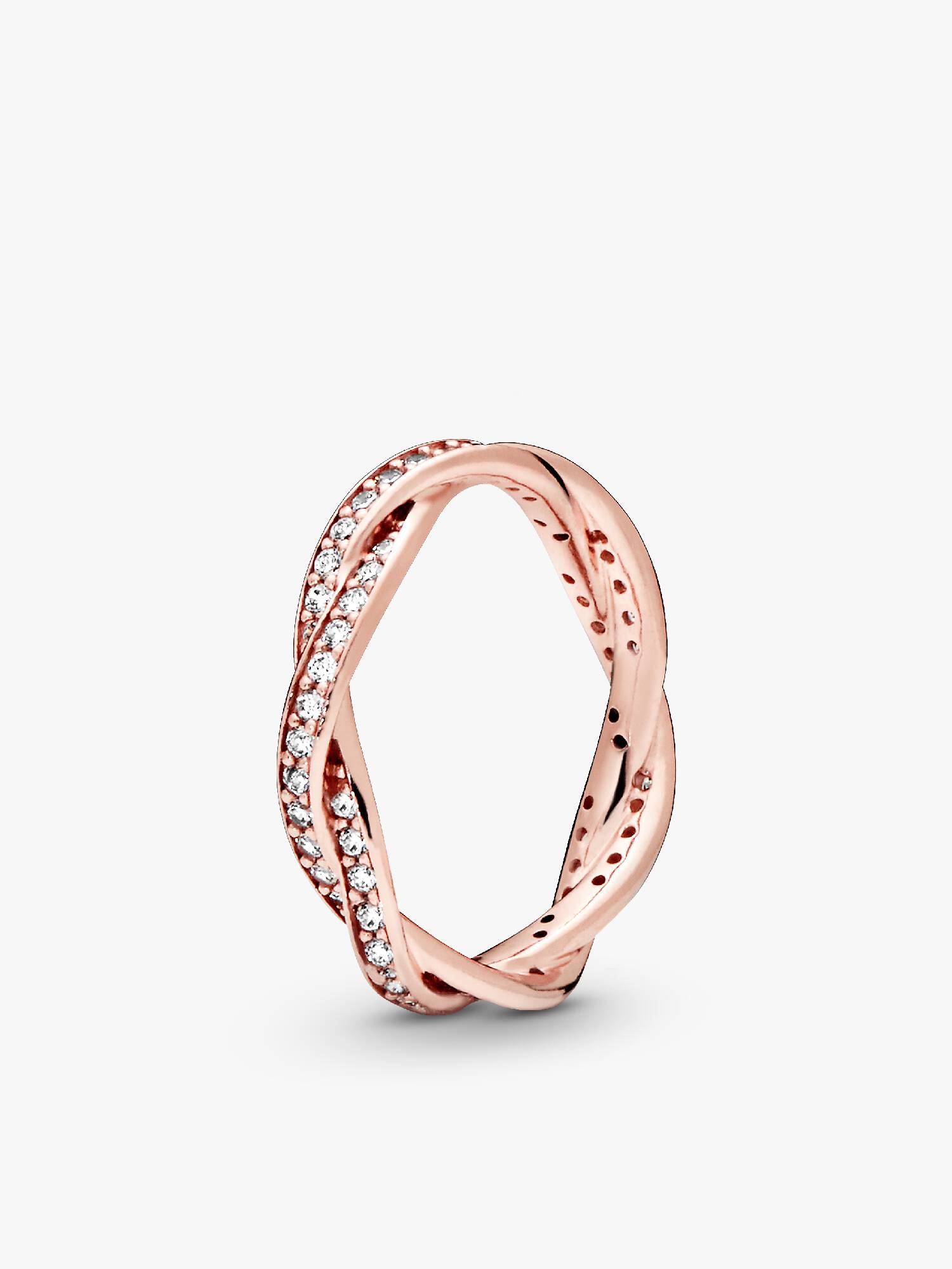 Sparkling Twisted Lines Ring