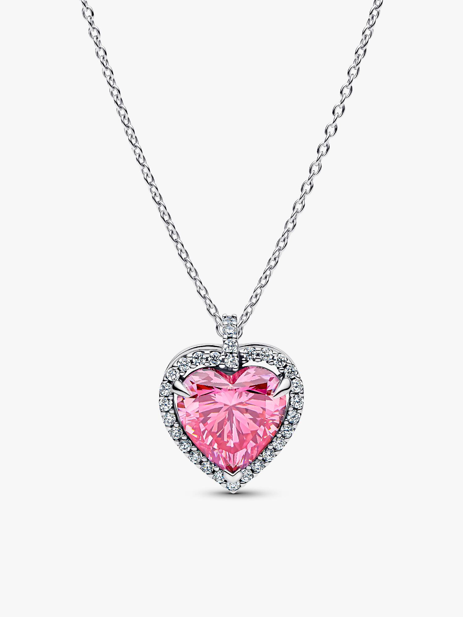 Oversized Pink Halo Heart Collier Necklace