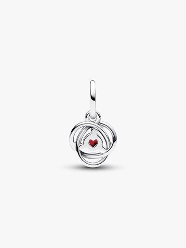 FINAL SALE - January Red Eternity Circle Dangle Charm