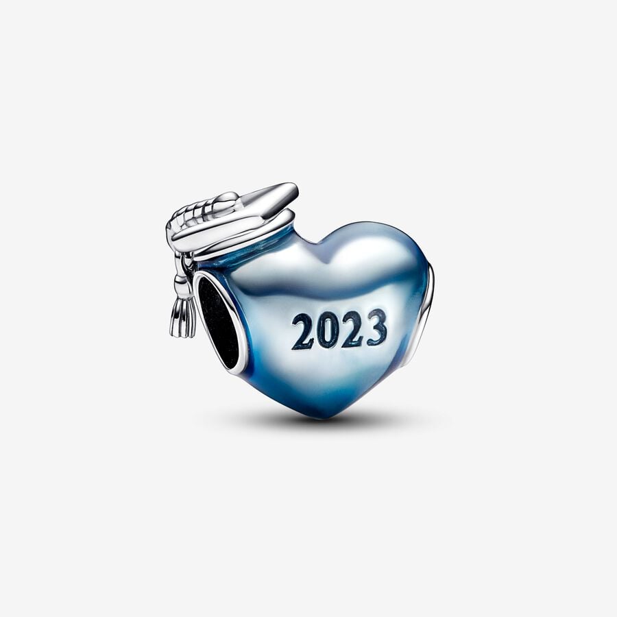 FINAL SALE - Blue 2023 Graduation Heart Charm image number 0