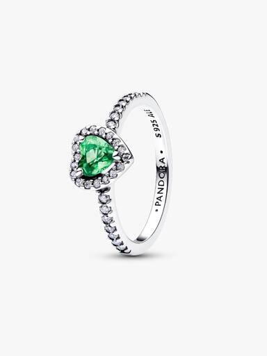 Bague Cœur surélevé vert menthe