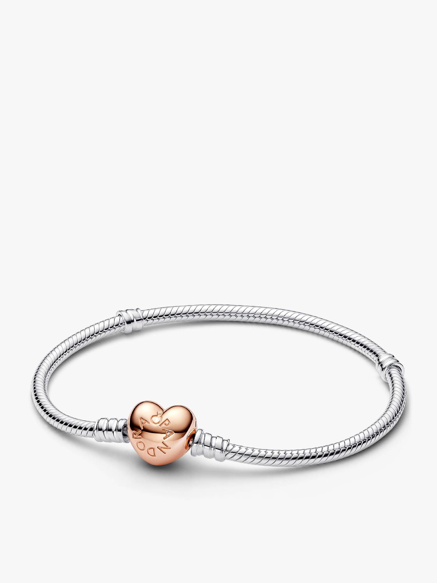 Bracelet à chaîne serpentine avec cœur Moments