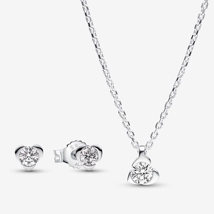 Pandora Talisman diamant cultivé en laboratoire ensemble cadeau de bijoux collier pendentif en fer à cheval avec 0,55 carat tw en or 14 K image number 0
