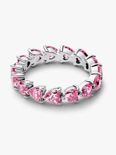 Band of Pink Hearts Ring