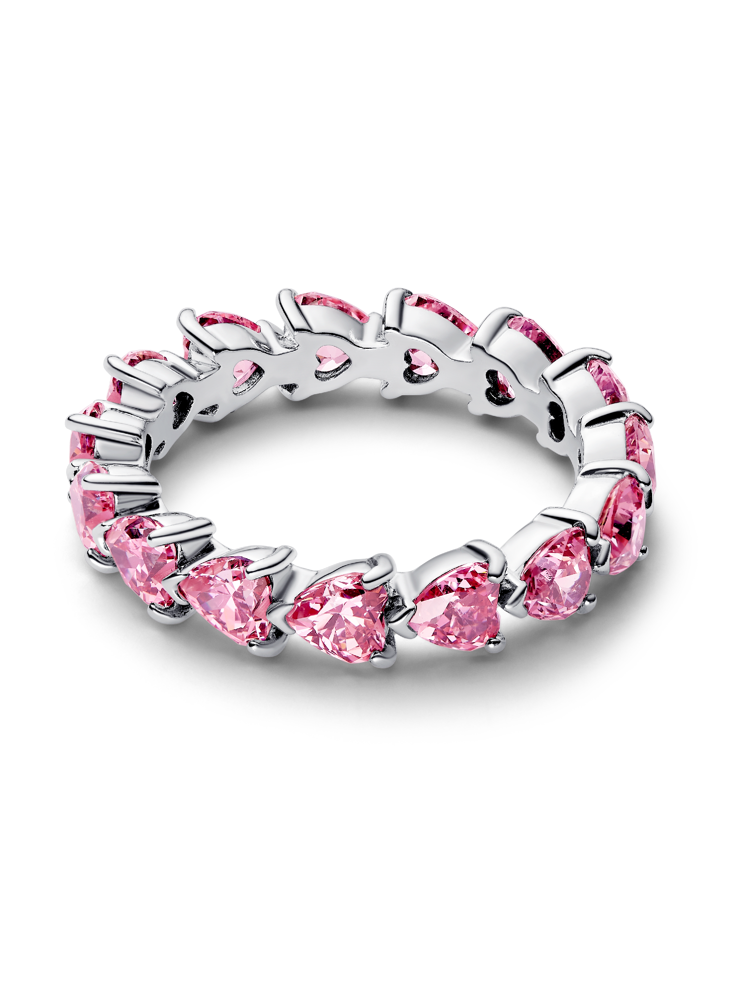 Band of Pink Hearts Ring