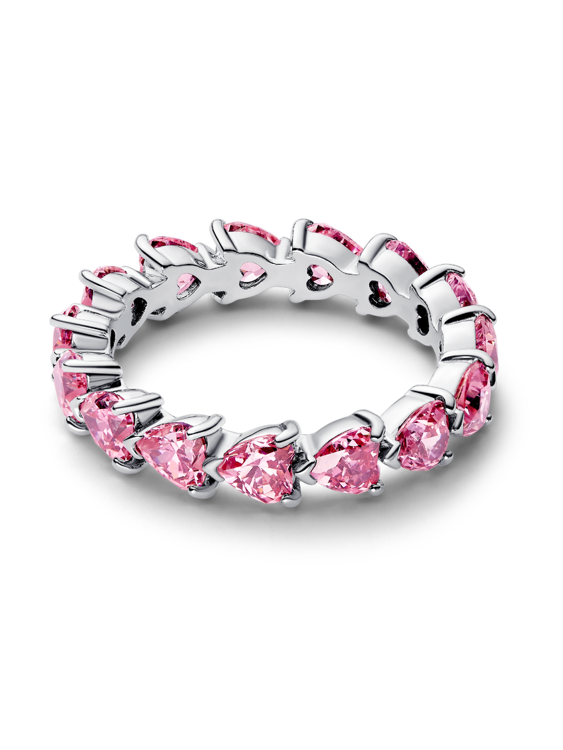 Band of Pink Hearts Ring