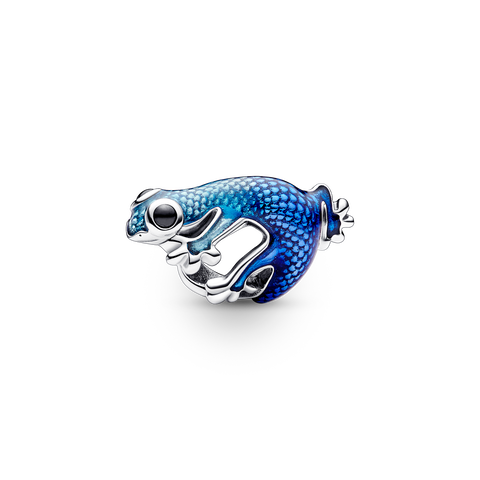 Charm Gecko bleu métallique