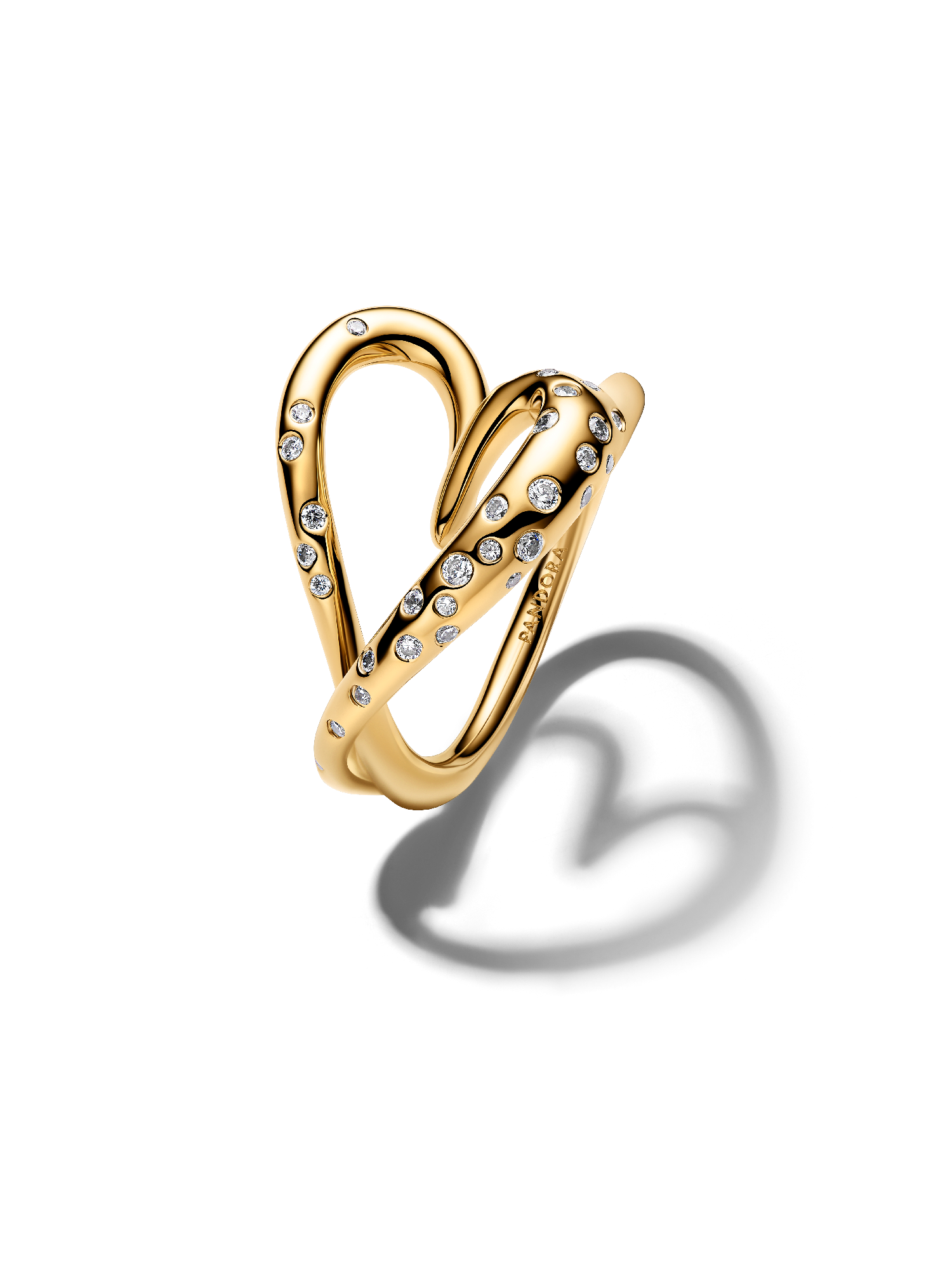 Organically Shaped Stone-Set Heart Ring
