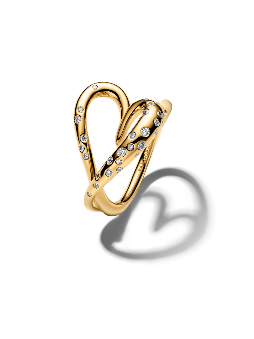Organically Shaped Stone-Set Heart Ring