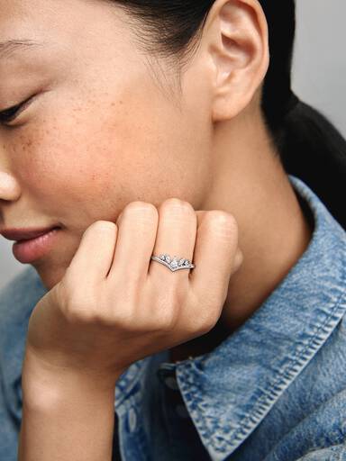 FINAL SALE - Sparkling Pear & Marquise Wishbone Ring