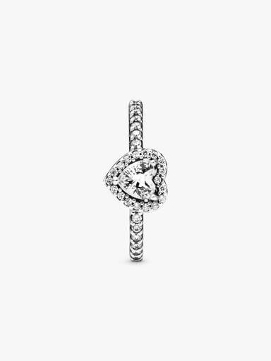 Bague à cœur surélevé