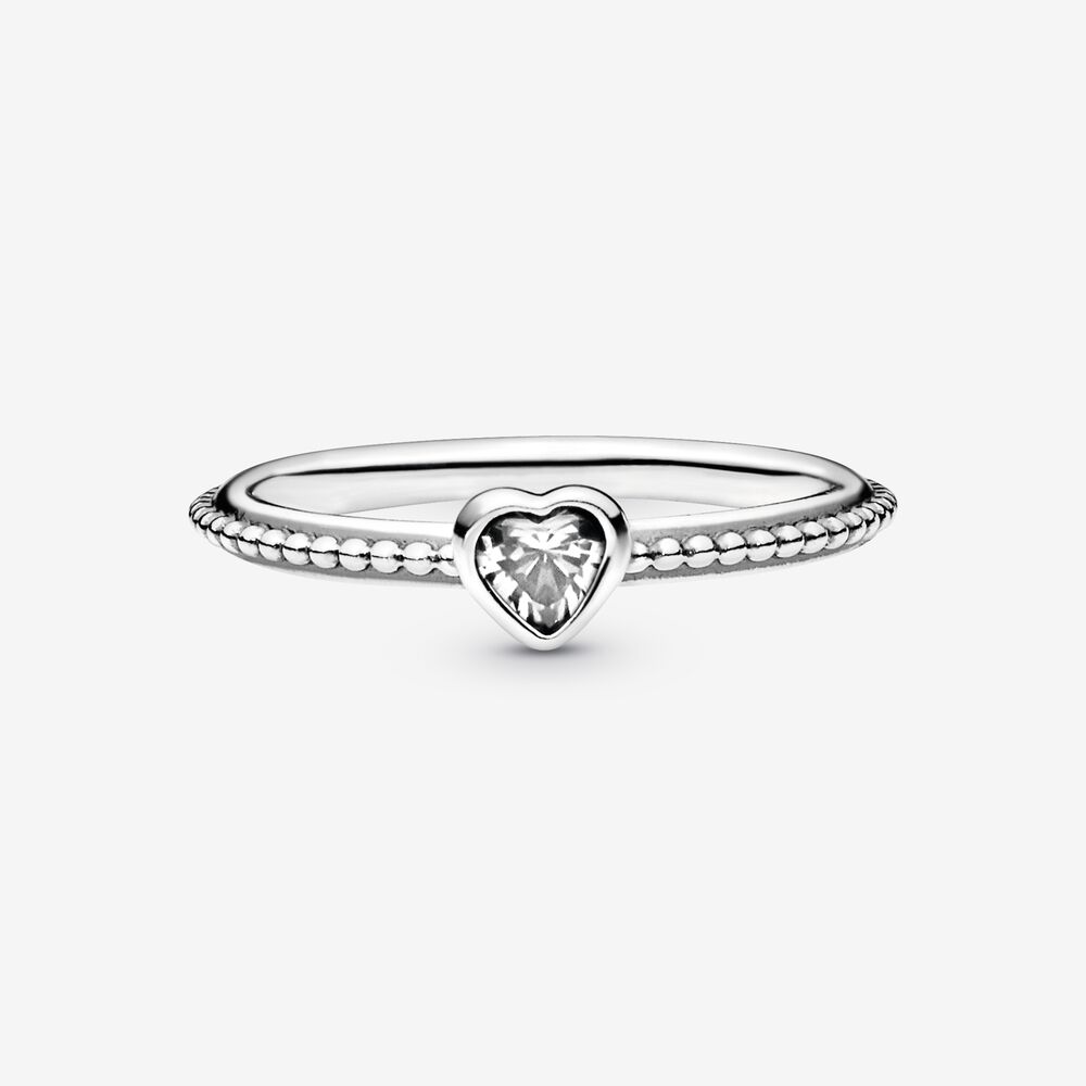 Clear Heart Beaded Ring | Pandora CA