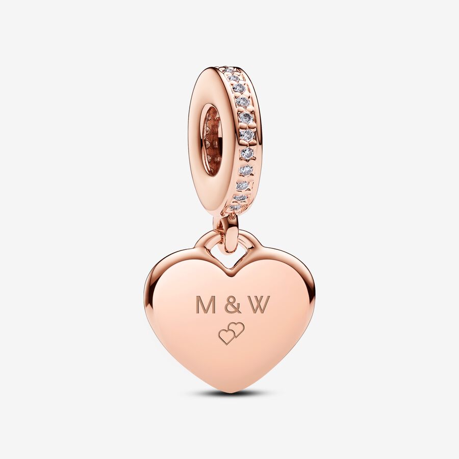 Engravable Heart Tag Dangle Charm image number 0