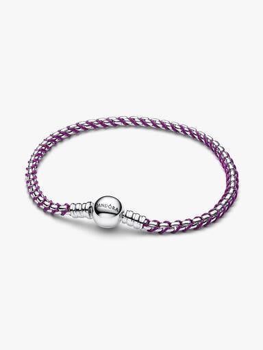 Purple Cord Box Chain Bracelet