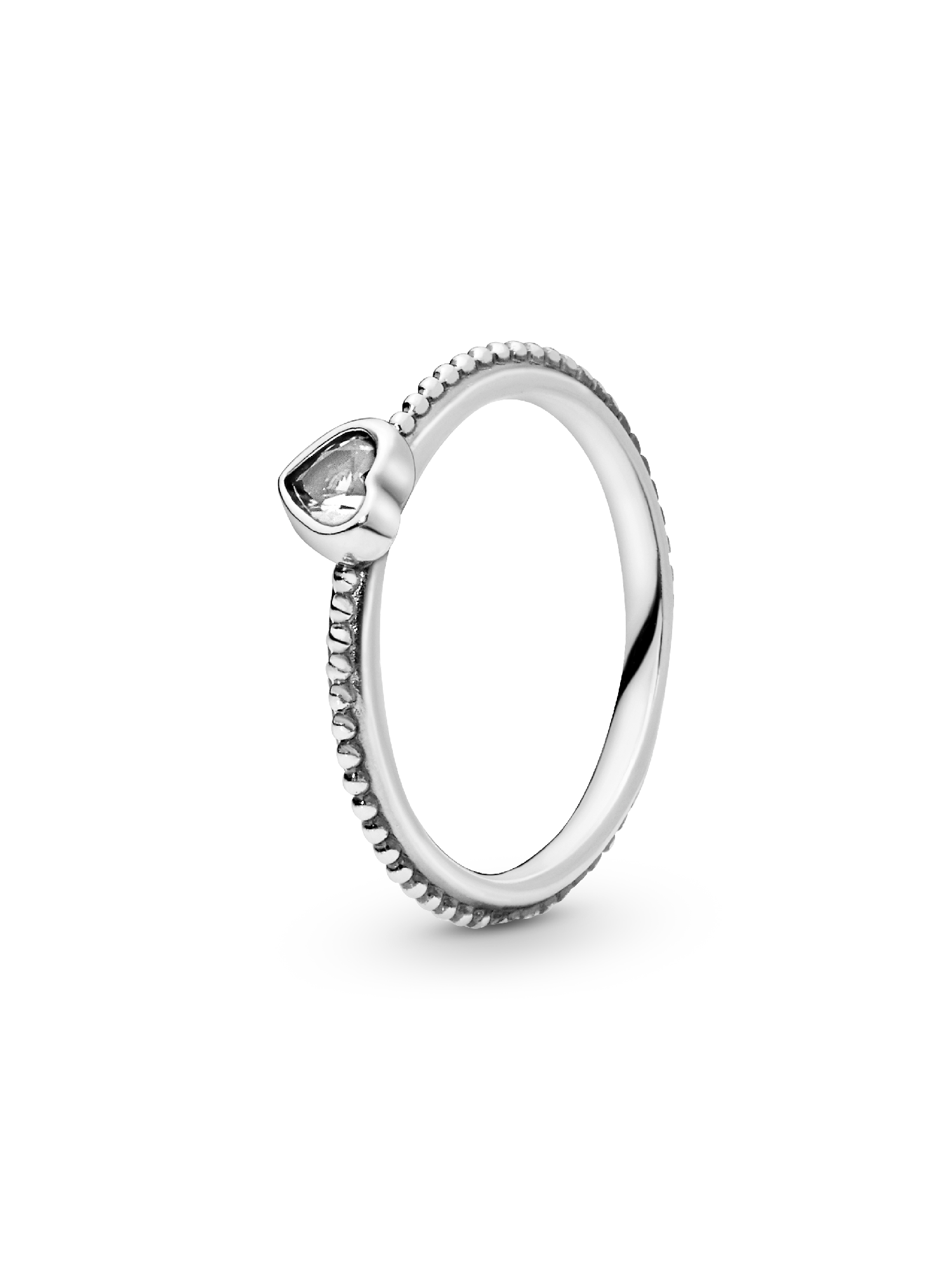 Clear Heart Beaded Ring