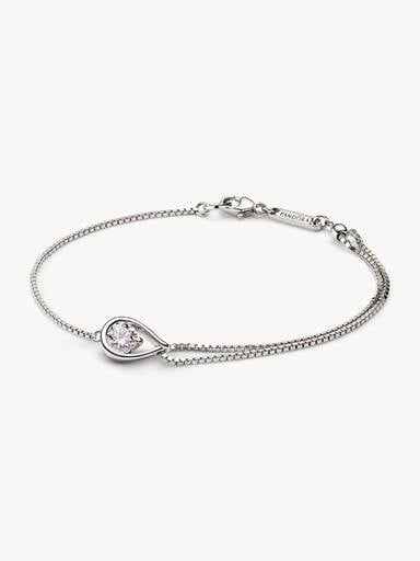 FINAL SALE - Pandora Infinite Lab-Grown Diamond Double Chain Bracelet