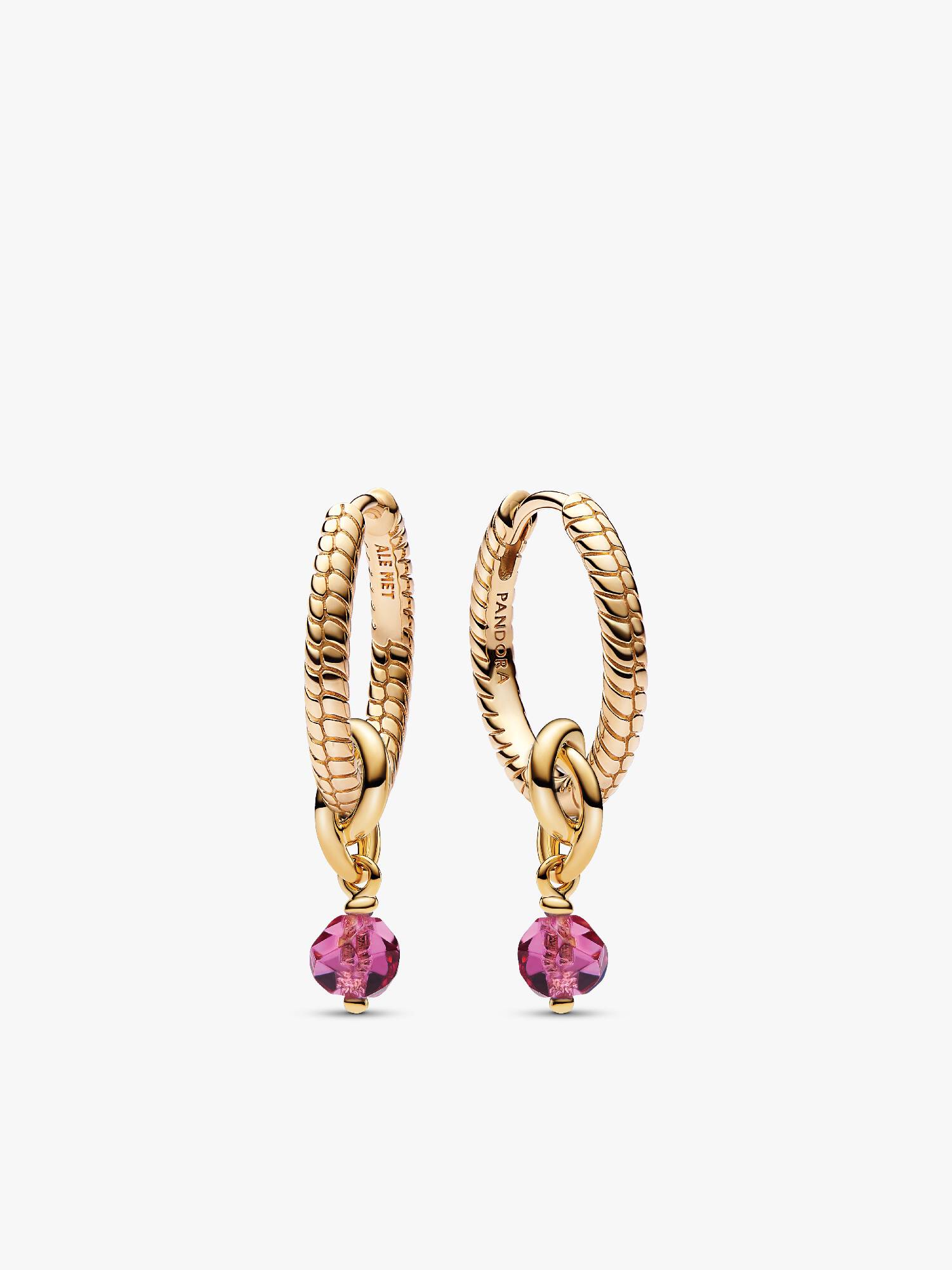 Boucles d'oreilles à charms-pendentif Cercle éternel rose d'octobre
