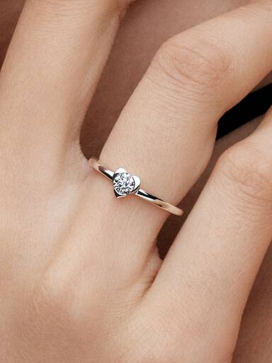 Pandora Talisman Lab-Grown Diamond Heart Ring