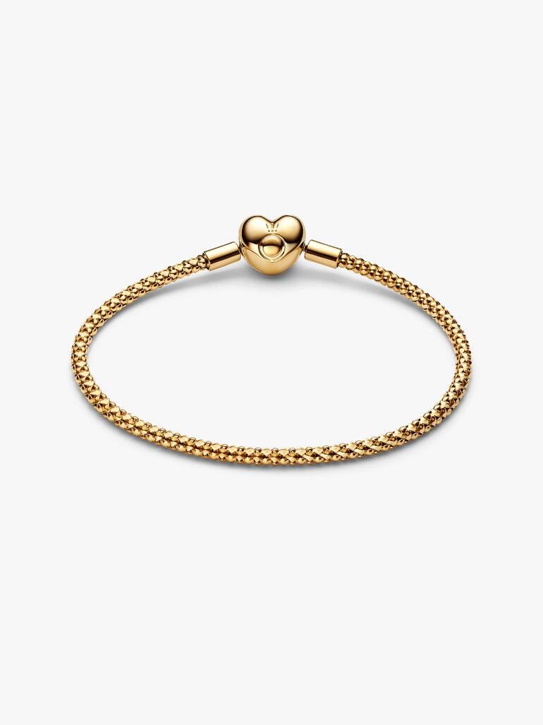 Studded Chain Heart Clasp Charm Bracelet