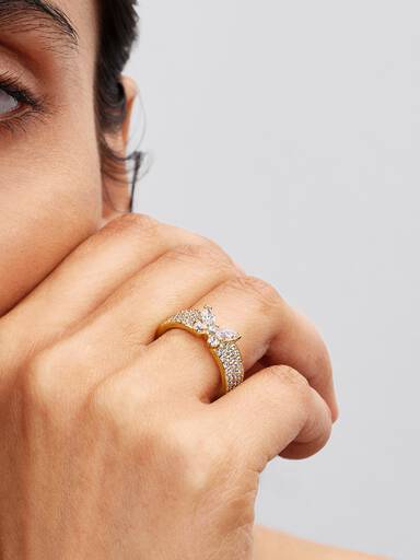 Bague audacieuse Papillon scintillant