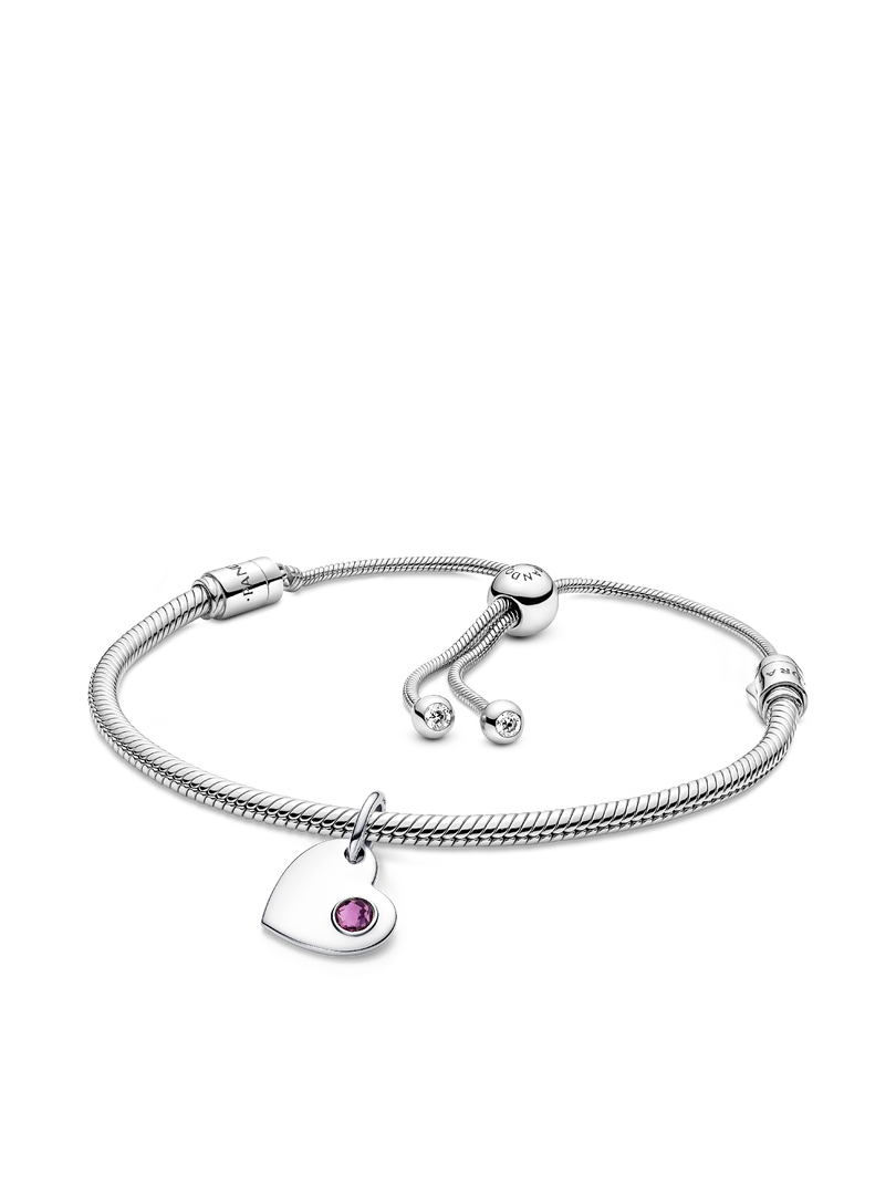 Februrary Engravable Dangle Charm Bracelet Set