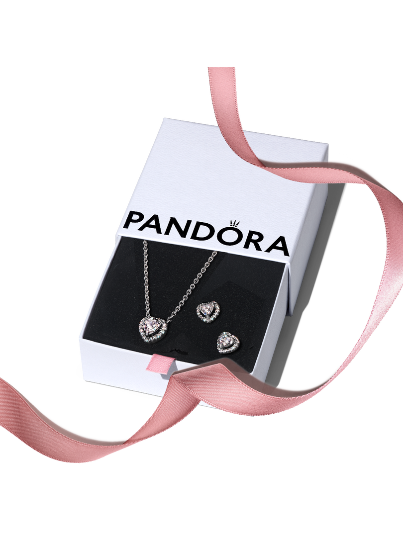 Silver Elevated Heart Jewelry Gift Set