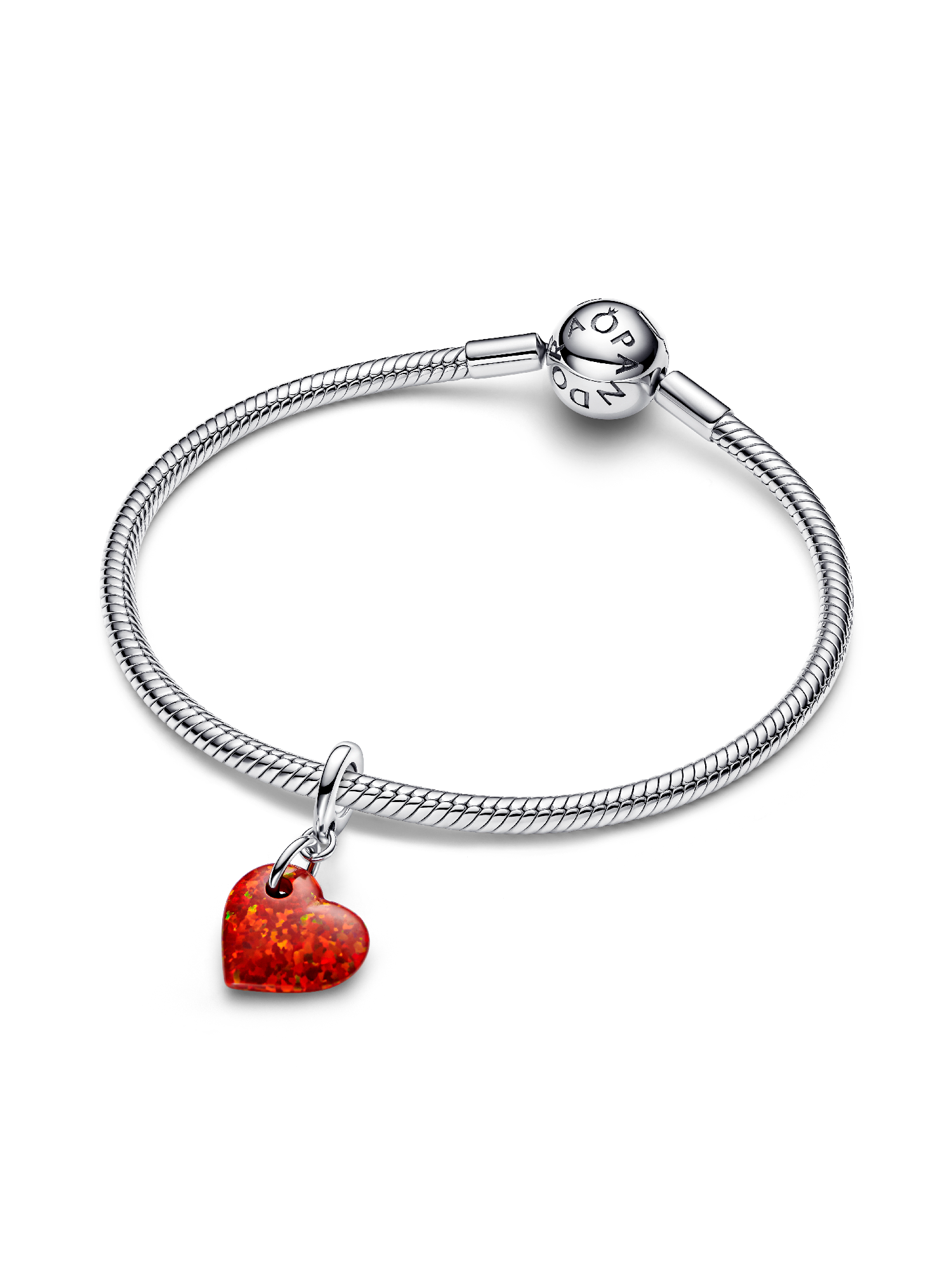 Opalescent Red Heart Dangle Charm