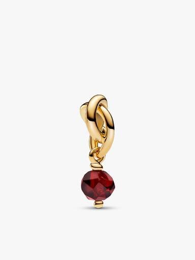 Collier à pendentif gravable avec charm Cercle éternel de janvier