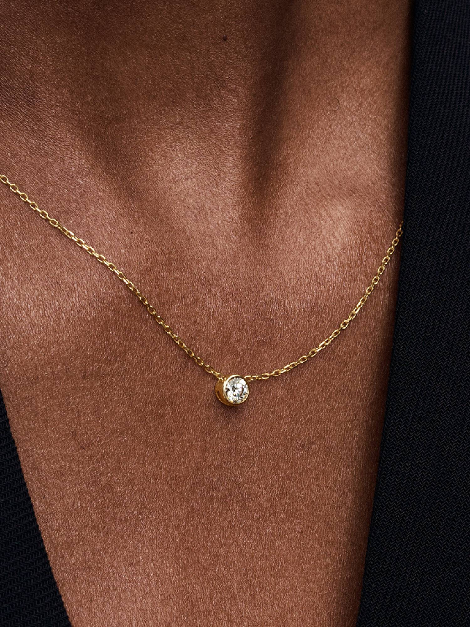 Pandora Era Lab-Grown Diamond Bezel Pendant Necklace