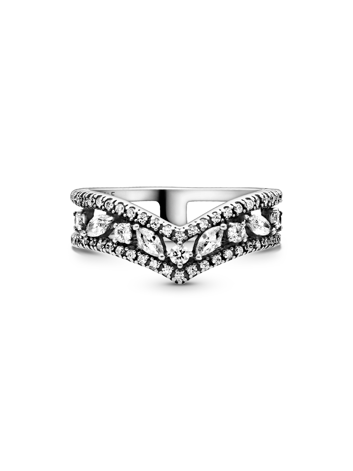 Bague Chevron double marquise scintillante
