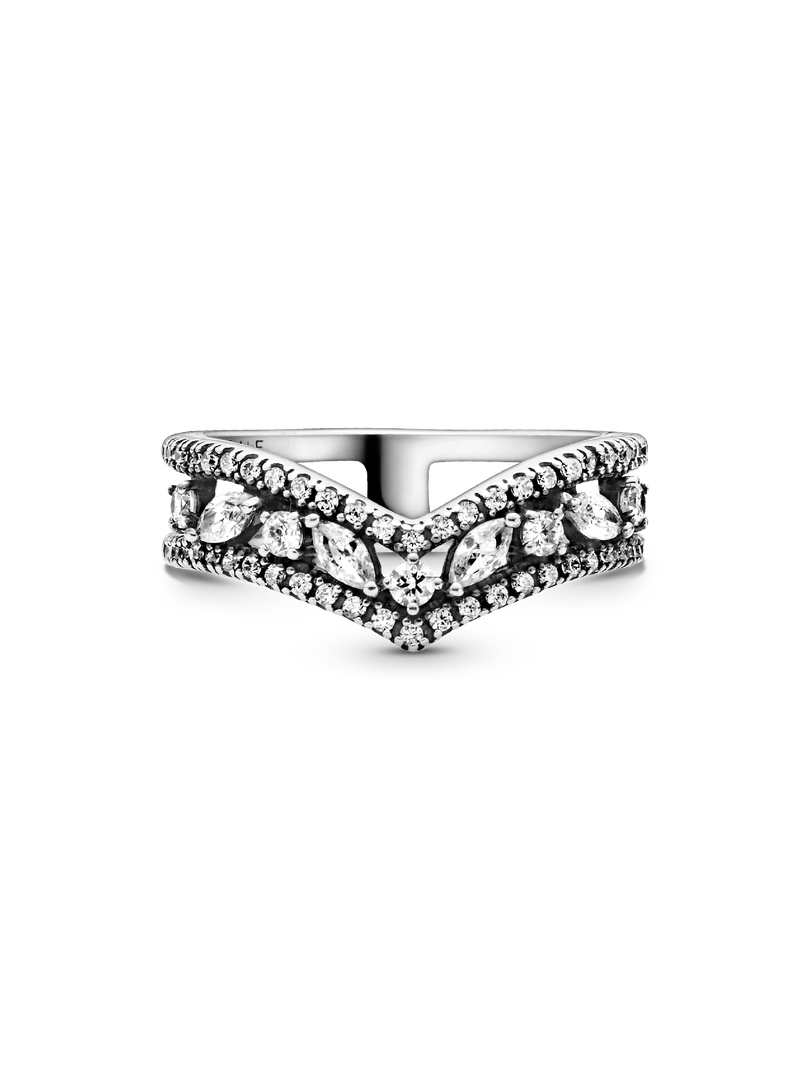 Bague Chevron double marquise scintillante