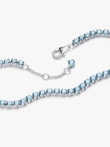 Bracelet tennis bleu pâle scintillant