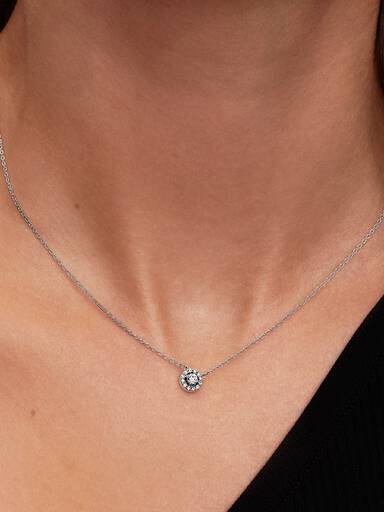 Collier Halo pavé rond