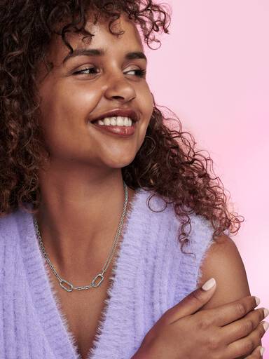 Collier à chaîne double à maillons Pandora ME