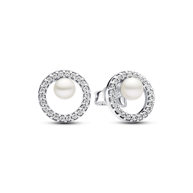 Treated Freshwater Cultured Pearl & Pavé Halo Stud Earrings