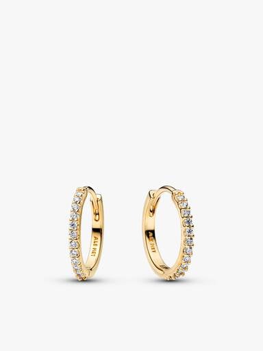 Sparkling Gold-Plated Hoop Earring Stack