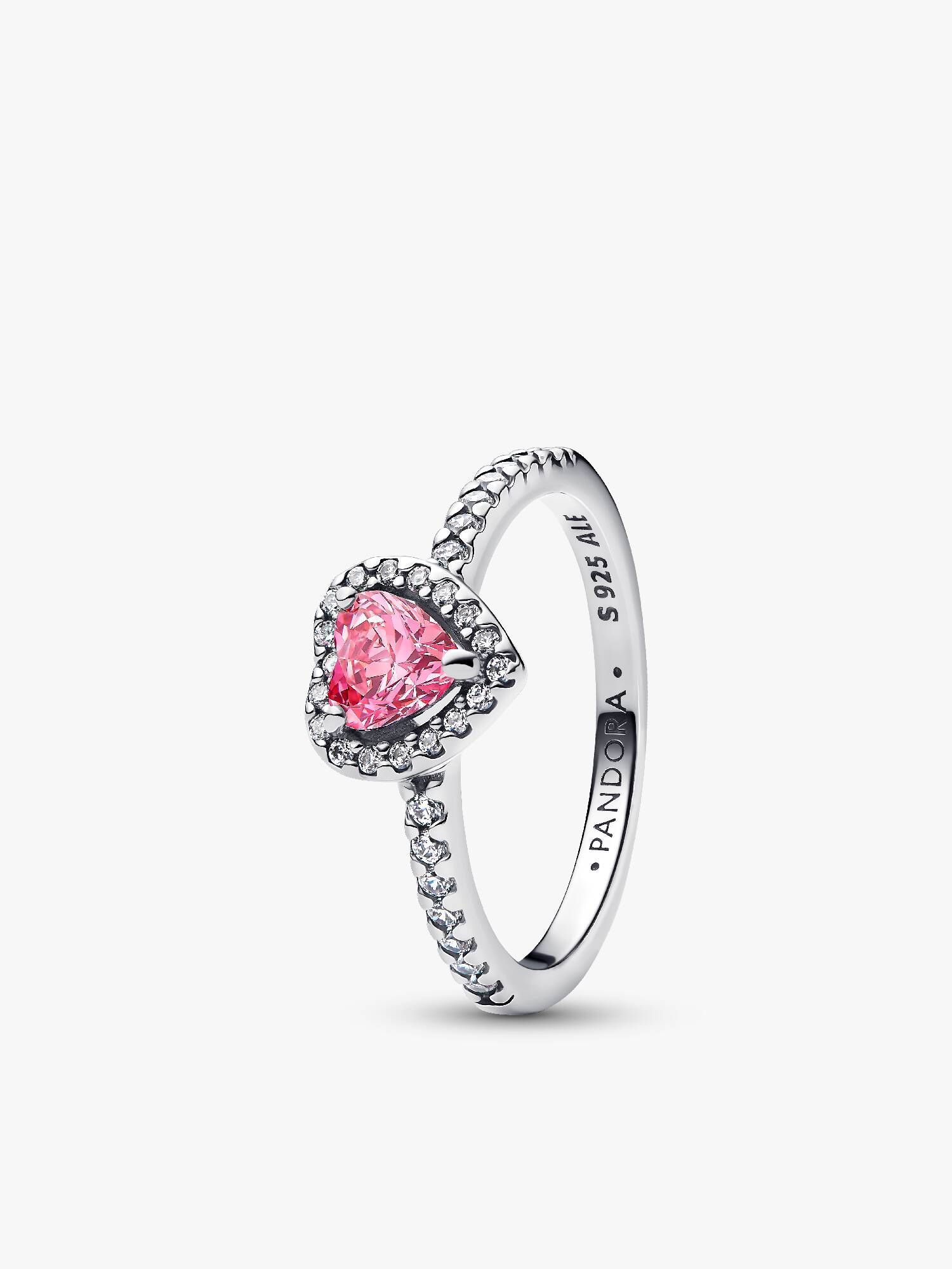 Bague Cœur rose surélevé