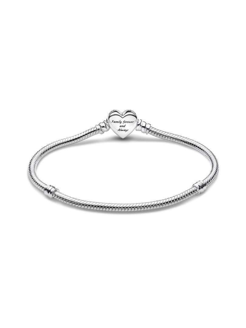Sparkling Pink Infinity Heart Clasp Snake Chain Bracelet