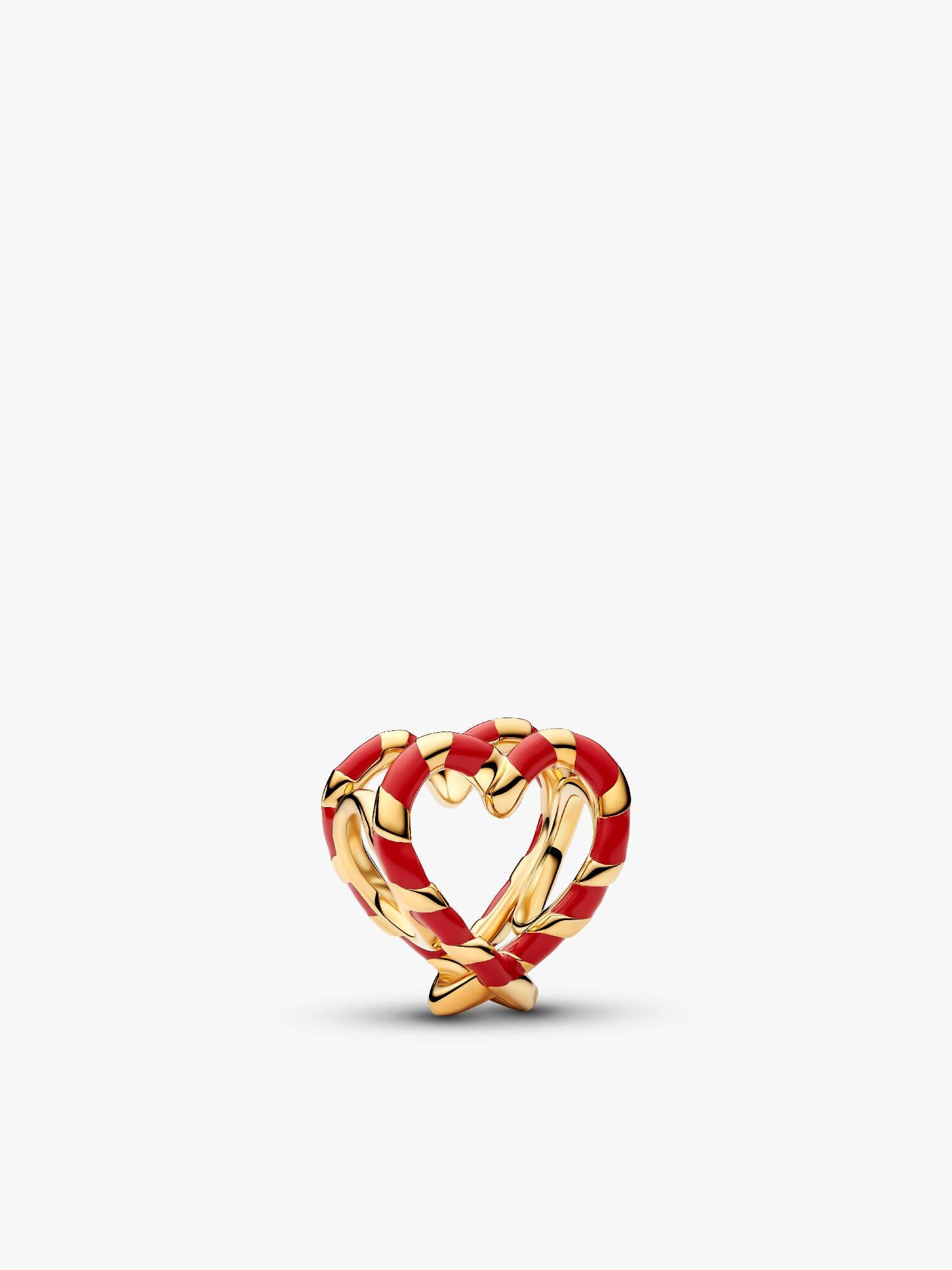 Charm de cœur ajouré Canne de bonbon