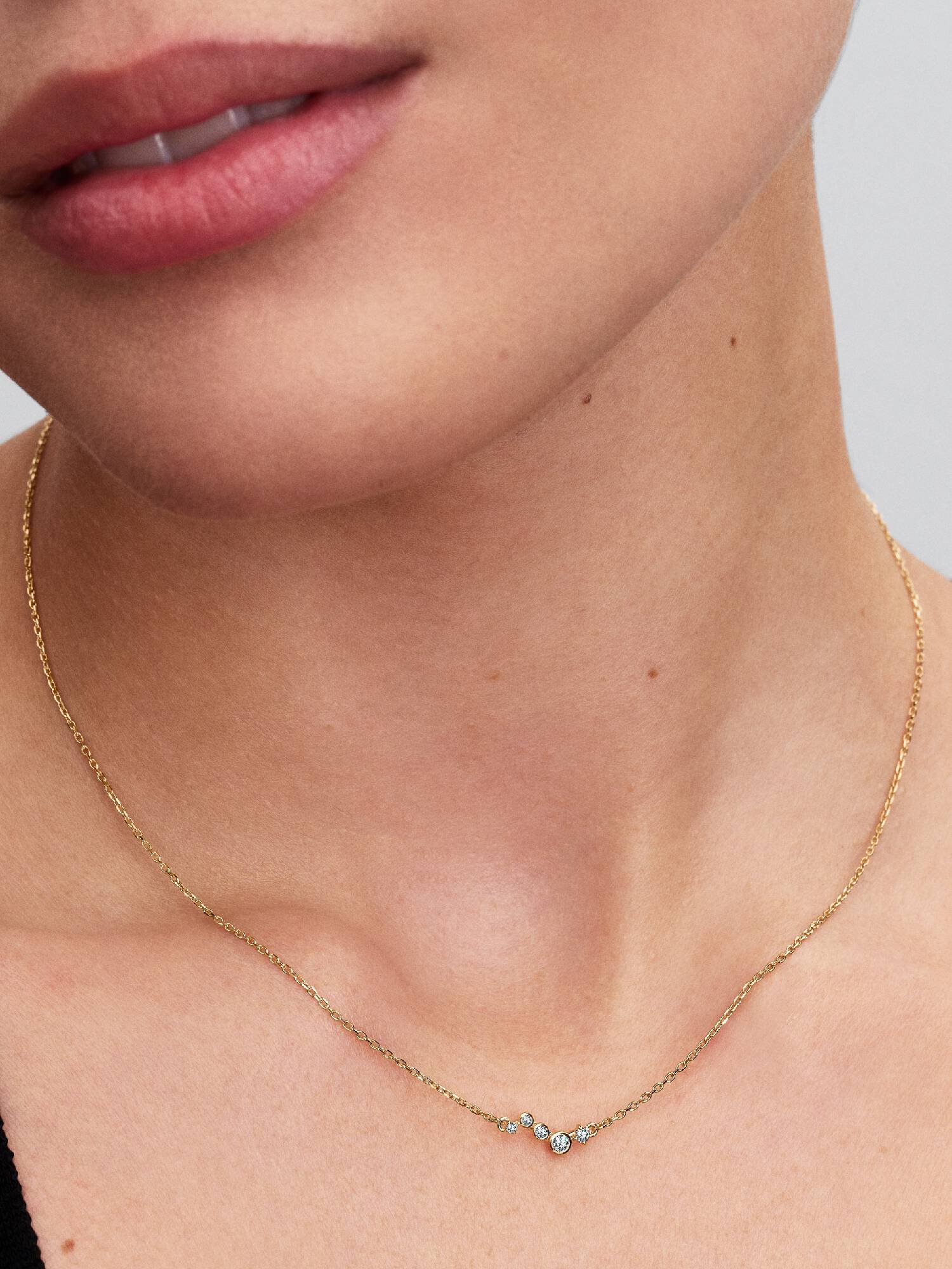 Collier à barre Goutelette avec diamants cultivés en laboratoire Pandora Era
