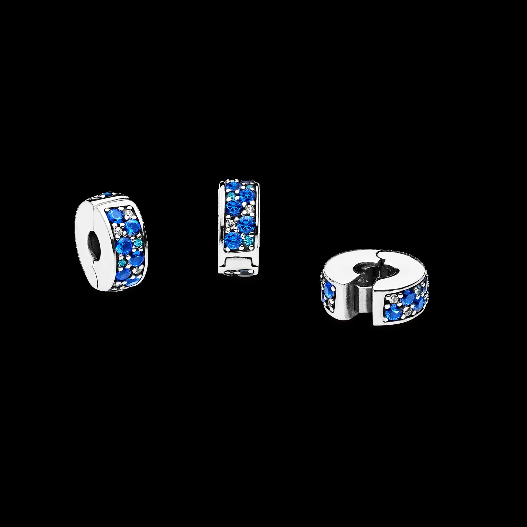 Blue Pavé Clip Charm | Sterling silver | Pandora Canada