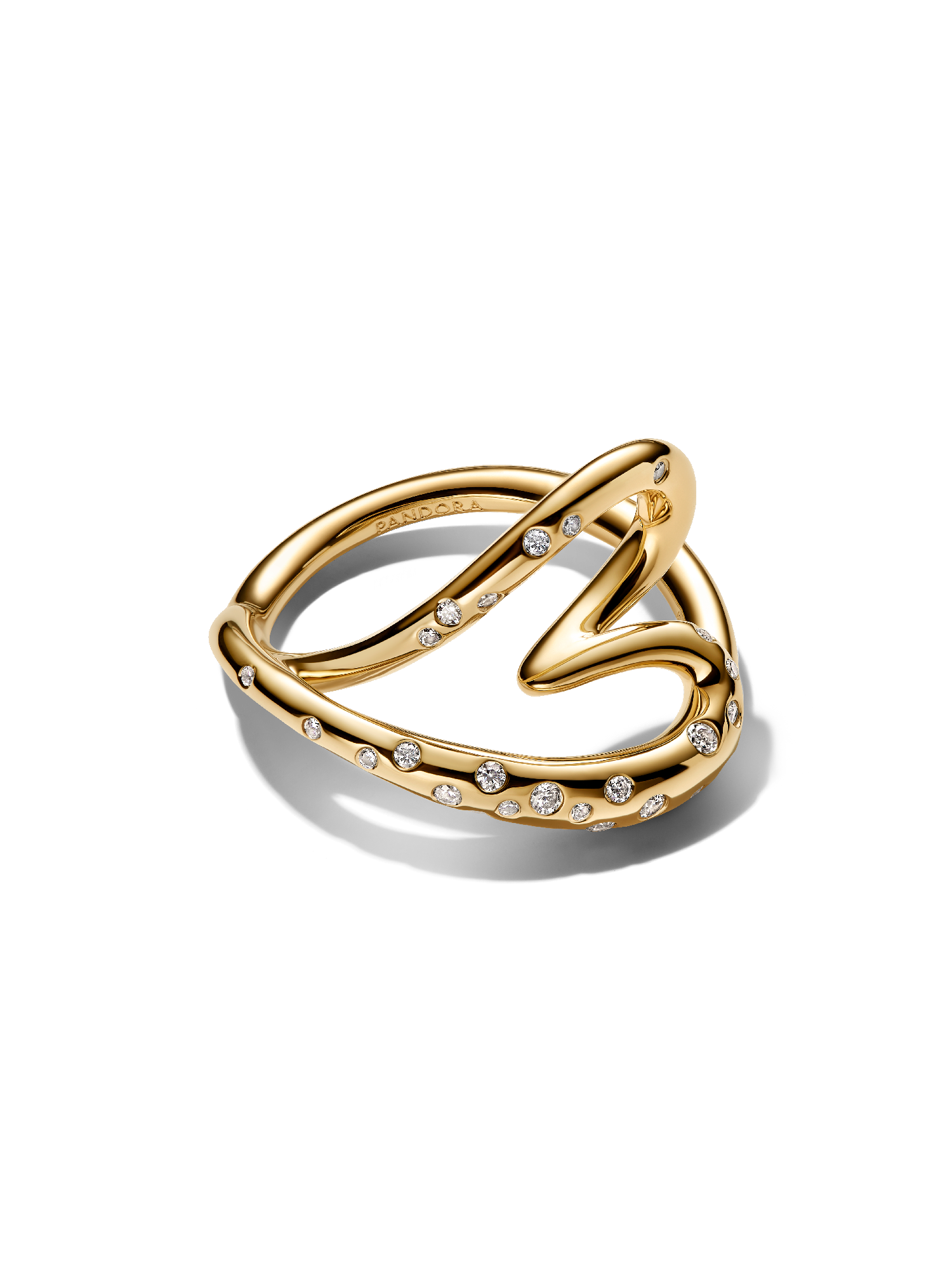 Organically Shaped Stone-Set Heart Ring