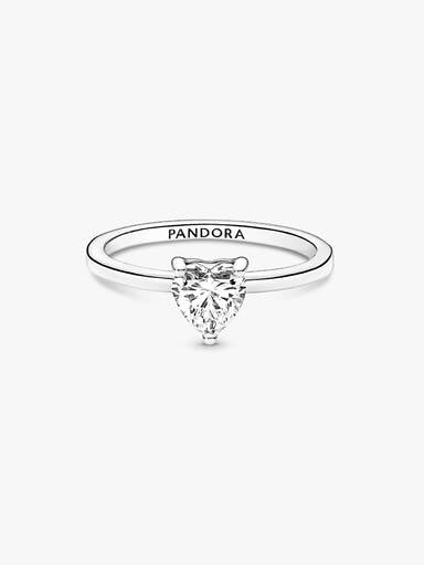 Sparkling Heart Solitaire Ring