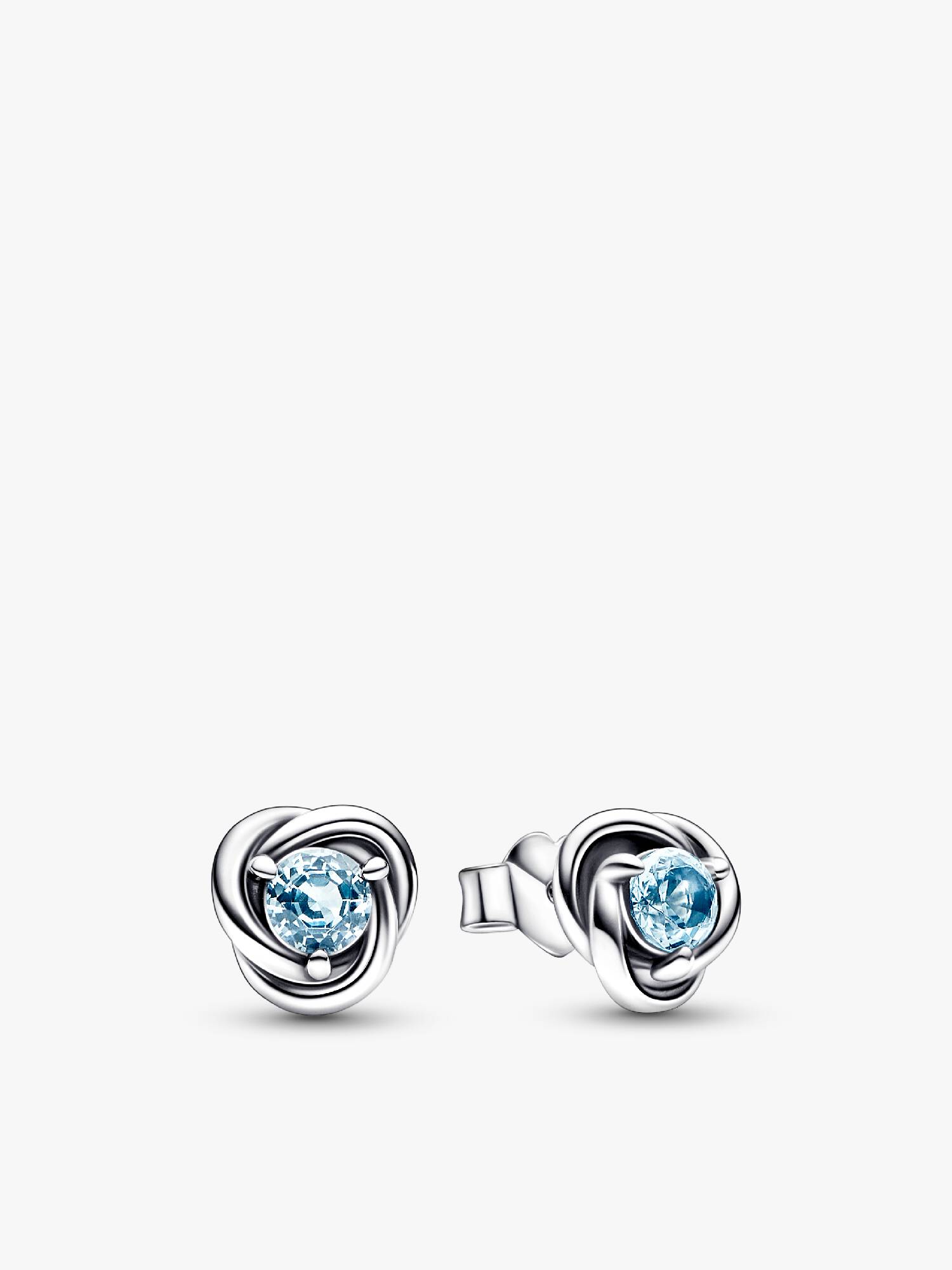 FINAL SALE - March Sea Aqua Blue Eternity Circle Stud Earrings