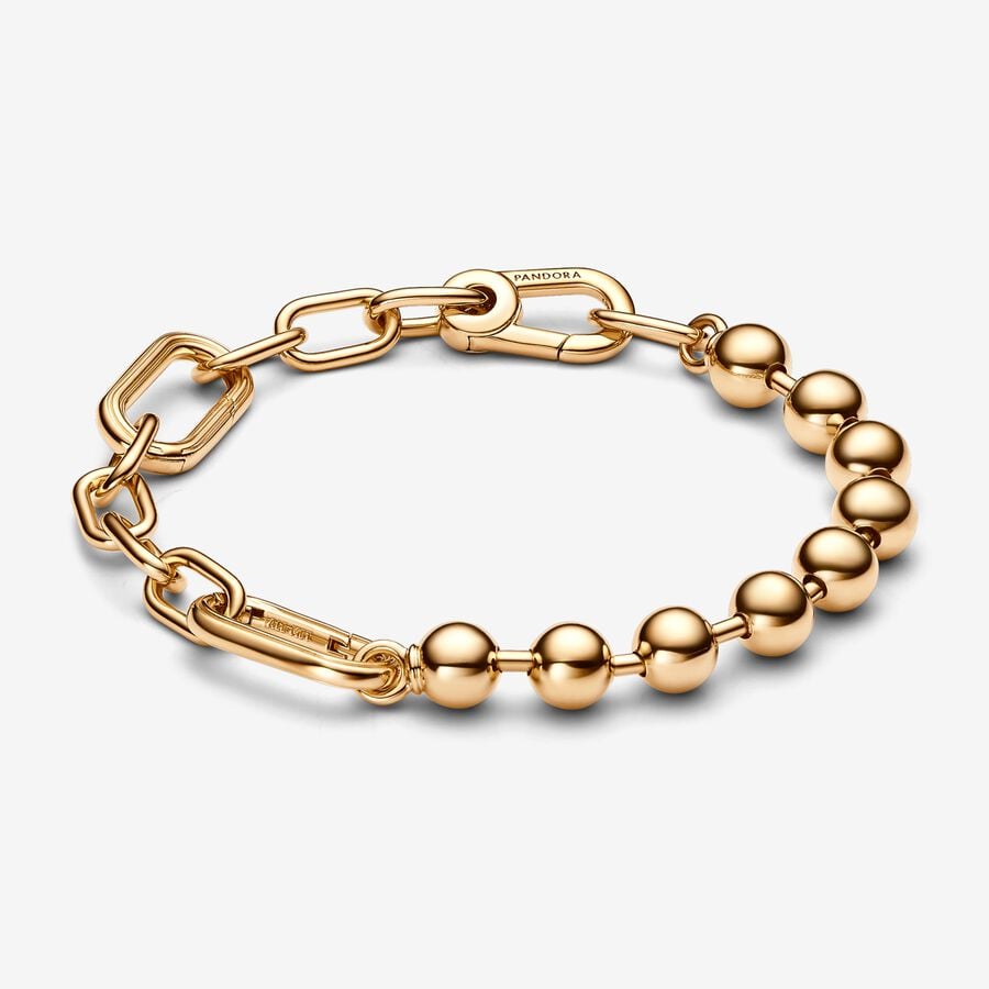 Bracelet à chaîne à maillons et perles en métal Pandora ME image number 0