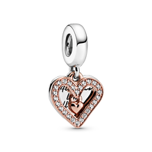 Charm-pendentif en cœur dessiné à main levée scintillante