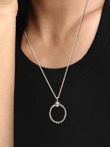 FINAL SALE - Pandora Moments Small Beaded O Pendant