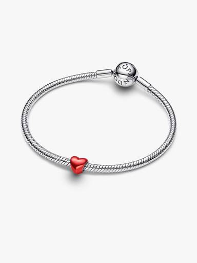 Mini charm Cœur rouge métallique