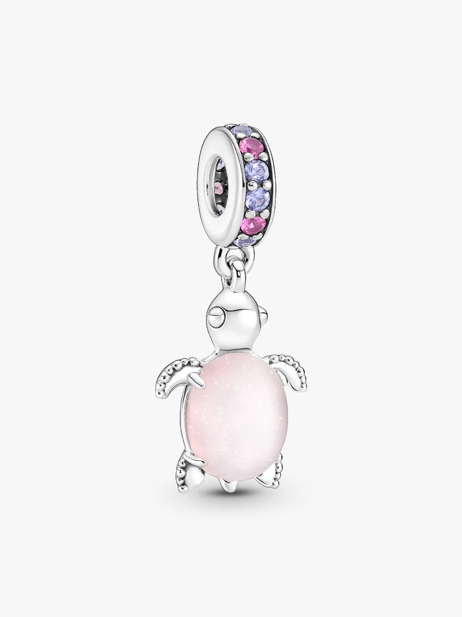 Charm-pendentif Tortue de mer rose en verre de Murano